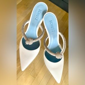BNWT Schutz Pearl Leather Nappa Mules
